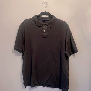 The Iconic Mesh Polo Shirt - Barclay Heather/blue Pony. Grey shirt. Classic Fit